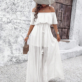 Beatriz - Vestido maxi com ombros à mostra