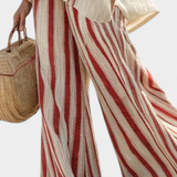 Vanessa| Conjunto Elegante com Riscas Vermelhas