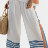Bruna | Conjunto étnico Margo Branco Azul Laranja