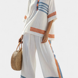 Bruna | Conjunto étnico Margo Branco Azul Laranja