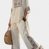 Amália | Elegante conjunto mediterrâneo Daisy de lã