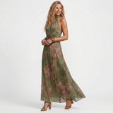 Teodora - Vestido maxi floral verde