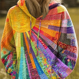 Tamara - Sweatshirt Boho Colorida com Motivos de Costura