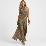 Teodora - Vestido maxi floral verde